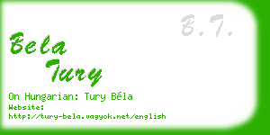 bela tury business card