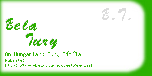 bela tury business card